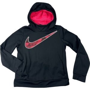 Nike Junior Dri fit High neck hordes black pink hoodie sweatshirt size M